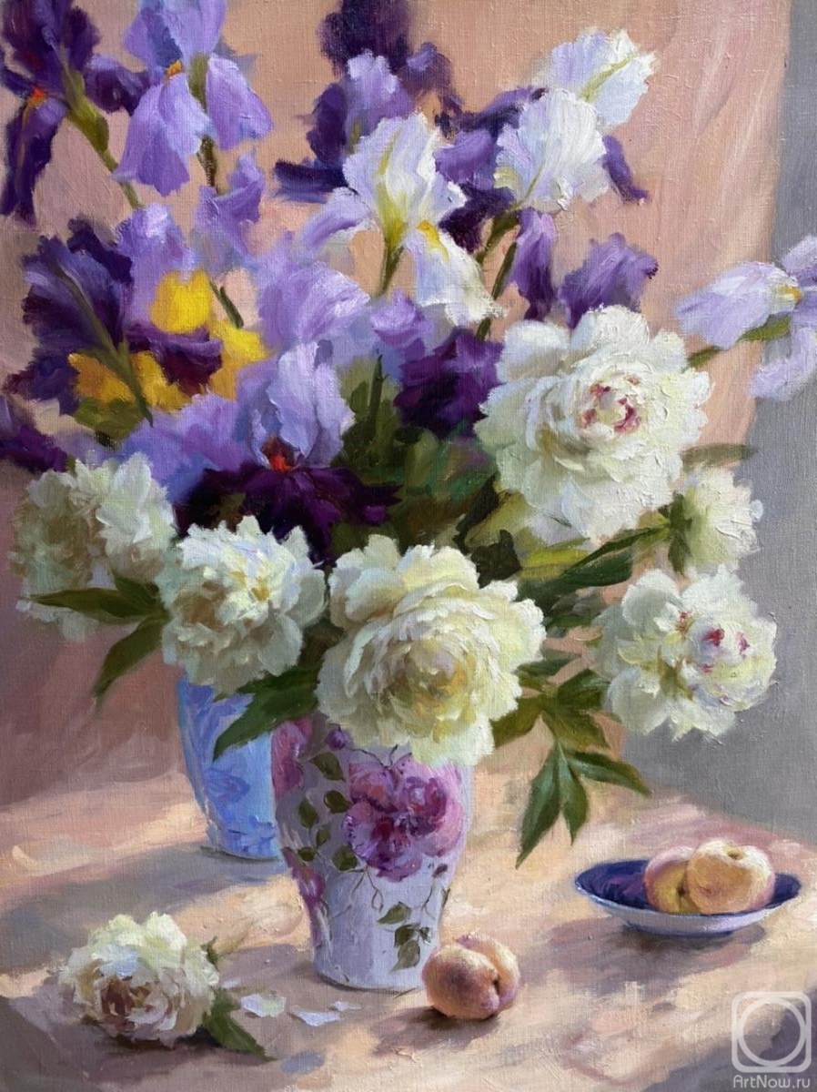 Nikolaev Yury. Irises and peonies