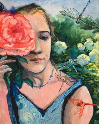Self-portrait in the garden (The Portrait). Sushkova Olga