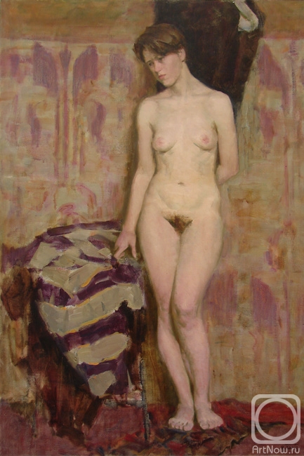 Panov Igor. Naked on a lilac background