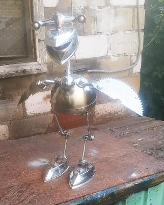Bird made of scrap metal