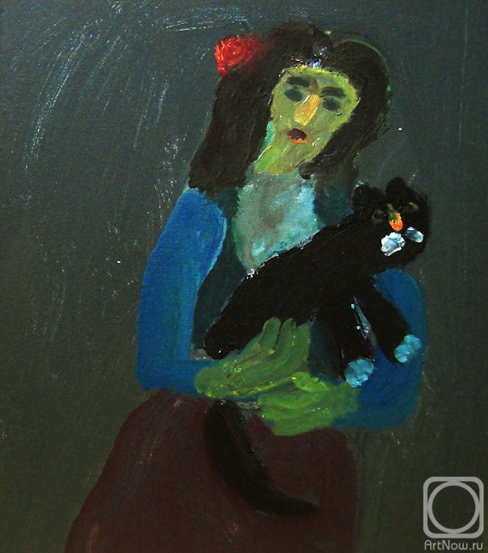 Jelnov Nikolay. Gypsy woman with a cat