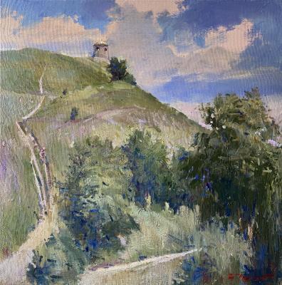 View of the old tower (Yelabuga city) (Oil Sketch From Nature). Chelyaev Vadim