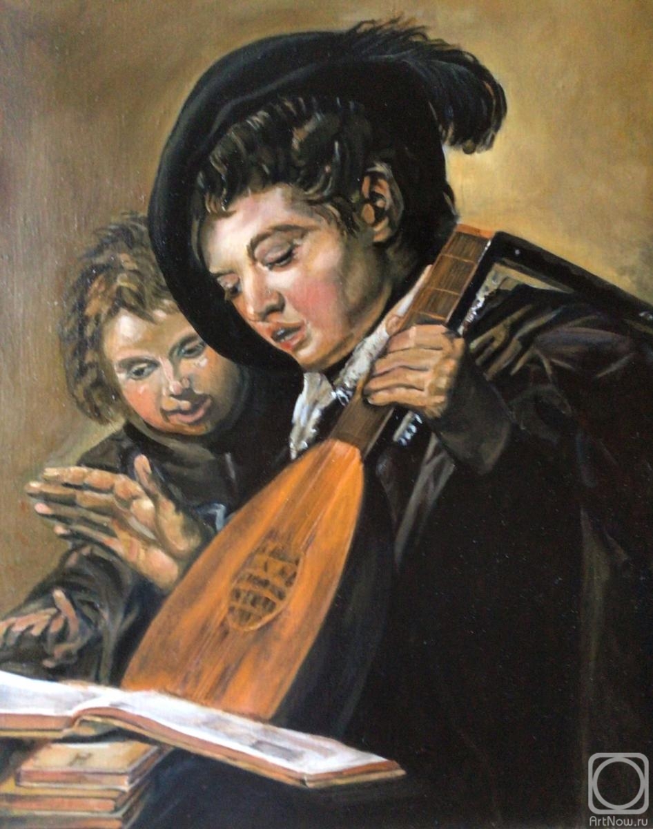 Ageeva Rimma. Two boys playing music