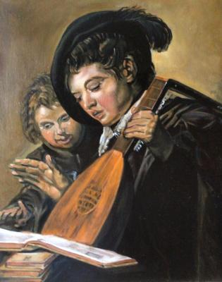 Two boys playing music (Hals). Ageeva Rimma