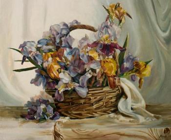 Irises in the basket. Mahnach Valeriya