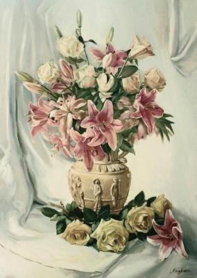 Roses and lilies (Greek Vase). Mahnach Valeriya