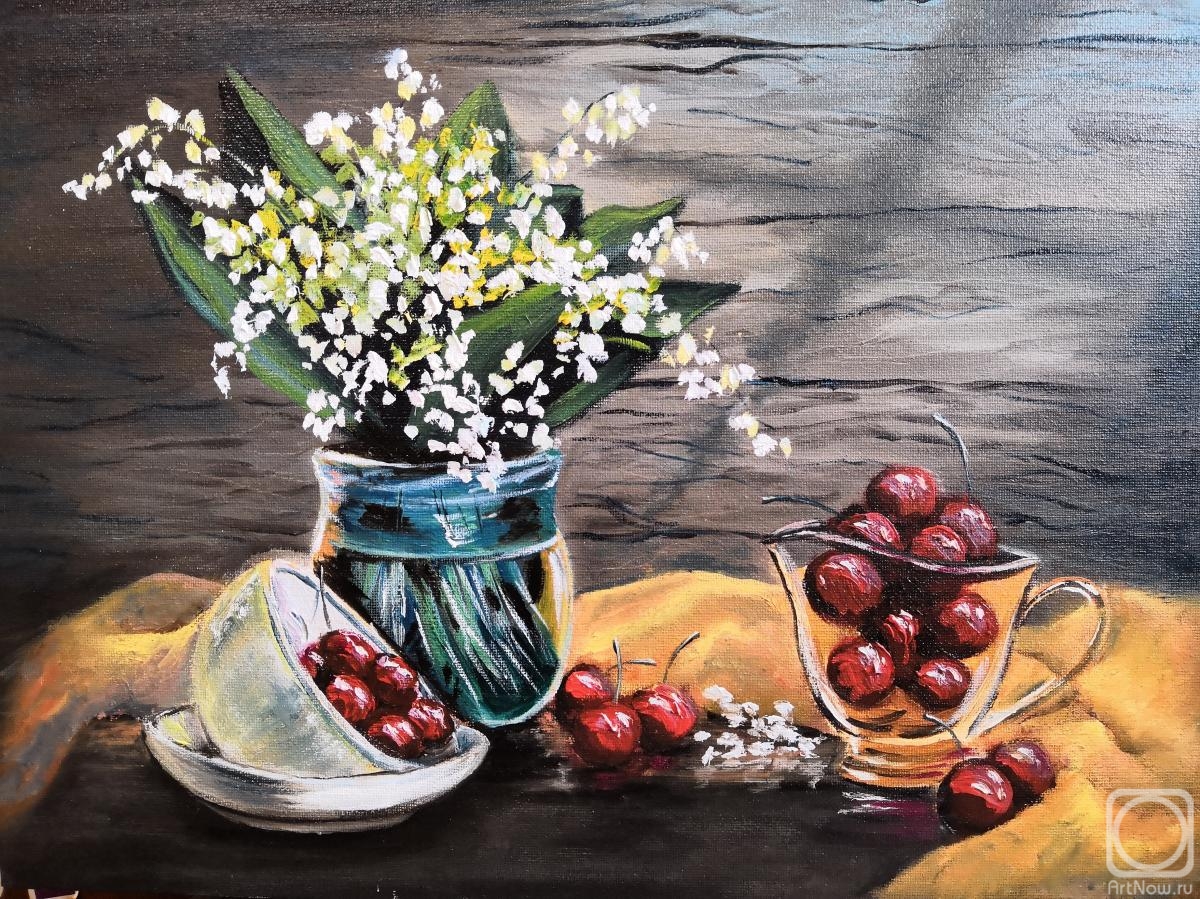 Voloshina Ekaterina. Cherries and lilies of the valley