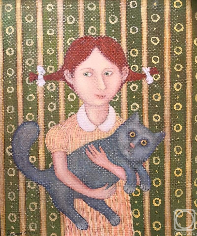 Antonov Roman. Girl with a cat