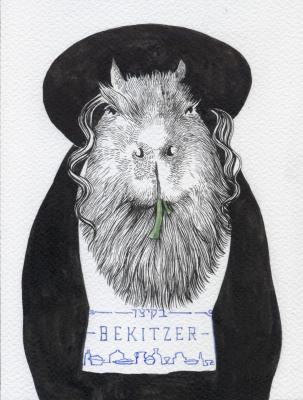 Capybara portrait. Khozatskaya Ekaterina