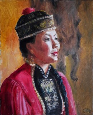 Portrait of a singer from Kalmykia (sketch). Shumakova Elena