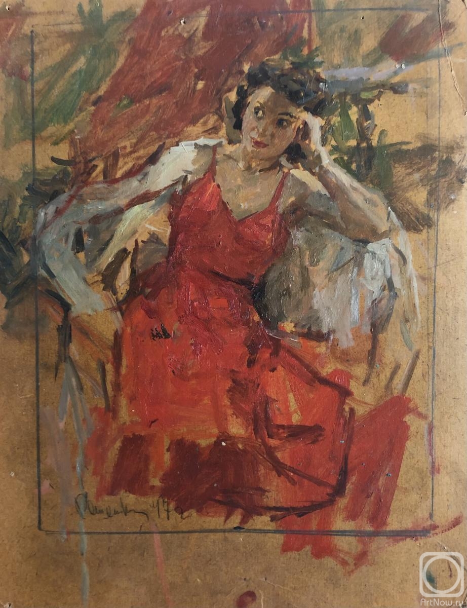 Reshetnikov Fyodor. Sketch for the portrait of Lydia Brodskaya