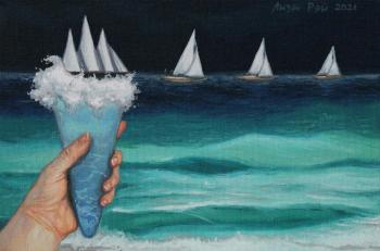 The ice cream floated (Sailboat Sea Landscape). Ray Liza