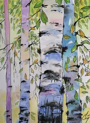 White birch trees. Stuliev Leonid