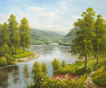 By a calm river. Zorin Vladimir