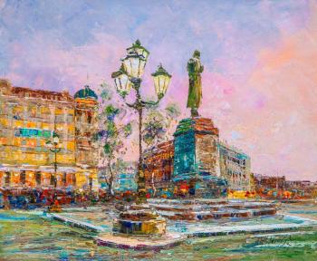 Walks in Moscow. View of the monument to Alexander Pushkin (Painting The Streets Of Moscow). Vlodarchik Andjei