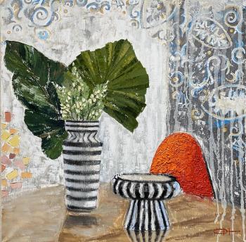 Still life with striped vases. Novikova Olesya
