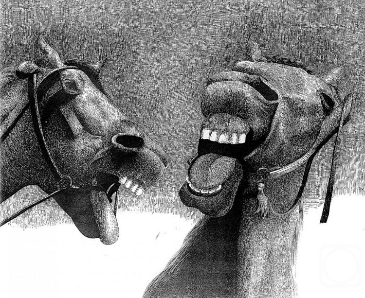Evlanova Irina. Neighing horses