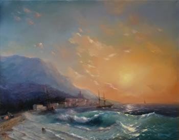 A copy of the painting by I. K. Aivazovsky "Seascape" 1853