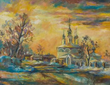 Sunset over the Archangel Church. Kruglova Irina