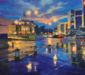 Ultramarine rain on Turgenevskaya square. Volkov Sergey