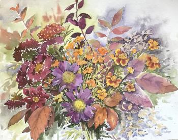 Autumn range (Autumn Watercolor Flowers). Kurnosenko Antonina