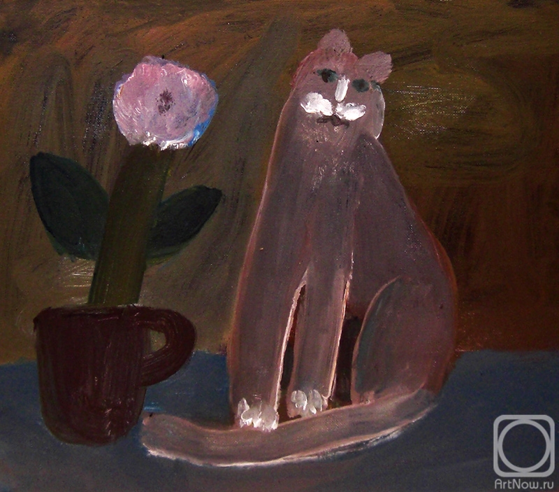 Jelnov Nikolay. Cat and flower