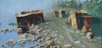 Morning on the Angara River. Fog