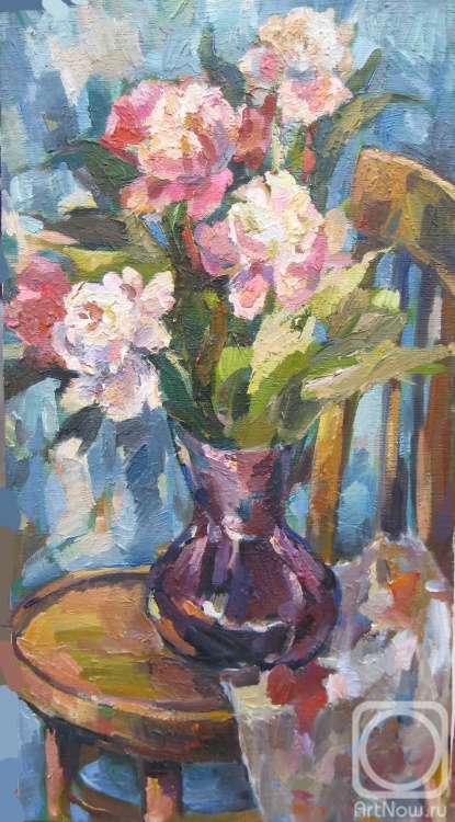 Bocharova Anna. Bouquet of peonies on a chair