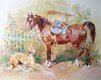 Horse and dog. Finagenov Dmitriy