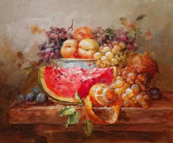 Still life with watermelon (Orange Fruits). Smorodinov Ruslan