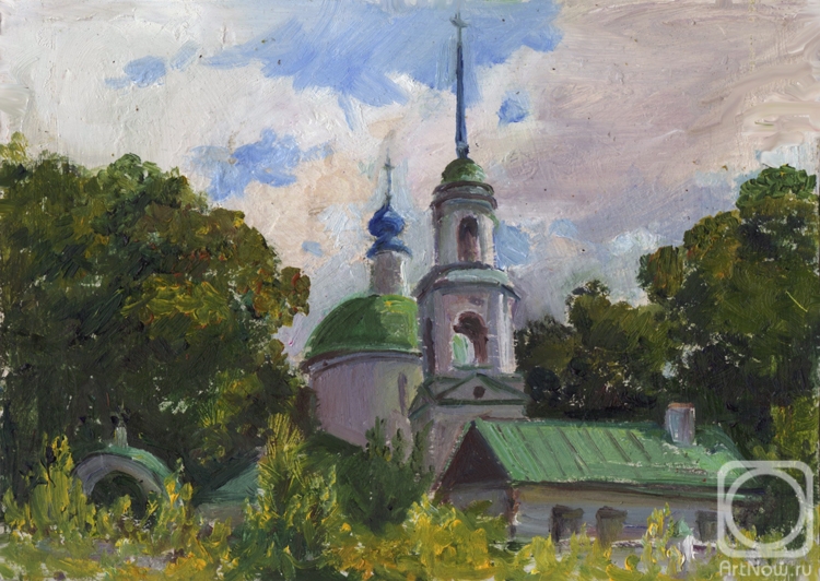 Shumakova Elena. The Church of Dmitry Solunsky in the village of Ryabushki (etude)