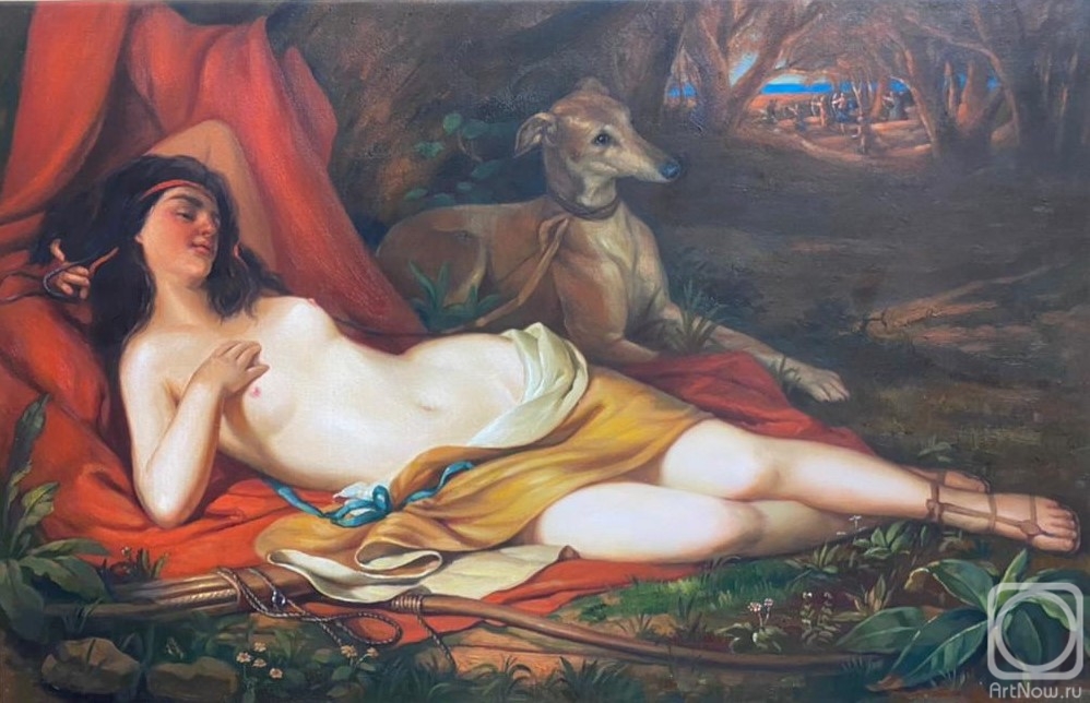 Kamskij Savelij. Copy of the painting by Friedrich von Amerling, Sleeping Diana