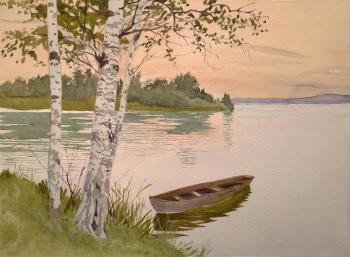 A boat near the shore (a copy of the work of A. N. Benois). Shirokova Ekaterina