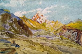 Mount Kazbek (a copy of the work of E. D. Polenova). Shirokova Ekaterina