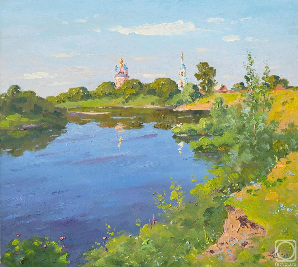 Alexandrovsky Alexander. Summer Morning on the Moksha River
