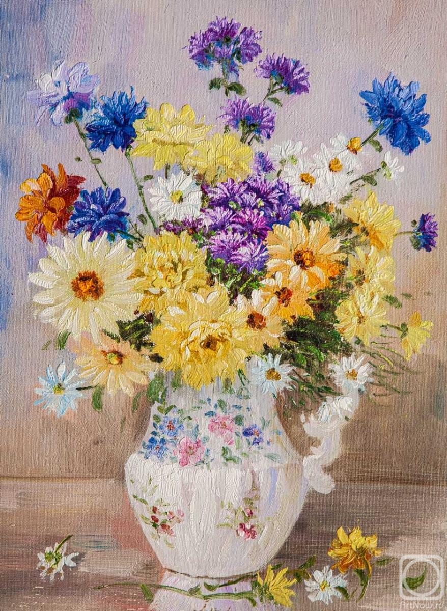 Vlodarchik Andjei. Bouquet of wild flowers in a white jug