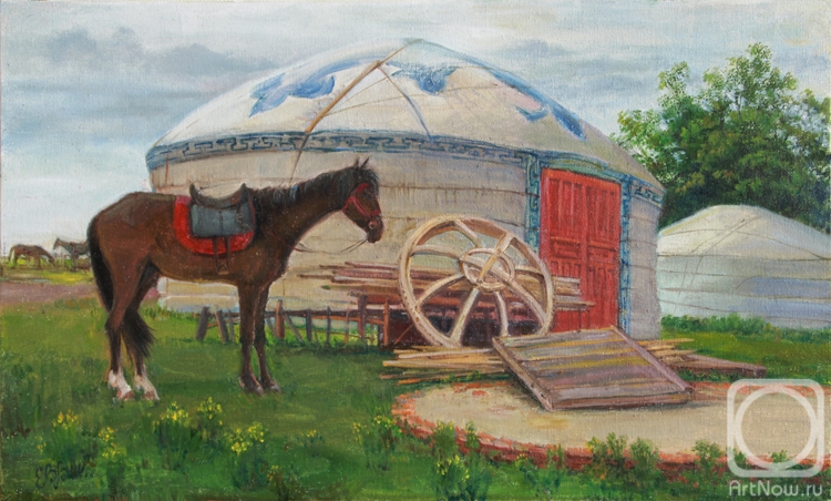 Shumakova Elena. Horse and wagon