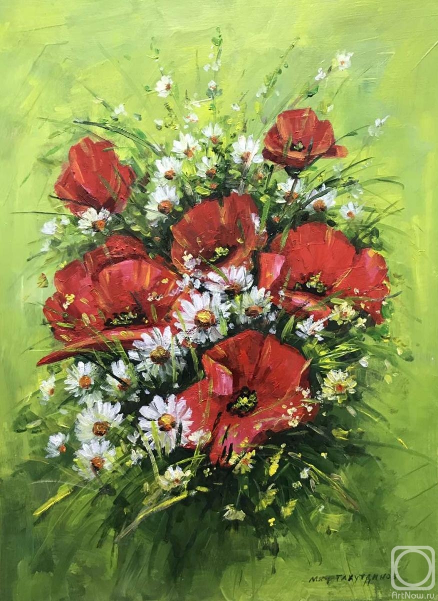 Miftahutdinov Nail. Poppies with daisies