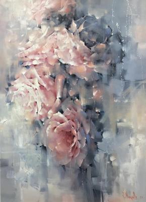 Pink on gray (Abstraction With Roses). Singatullin Marsel