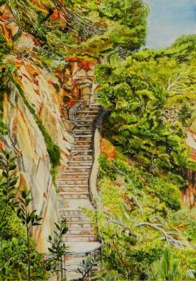 Stairs in the mountains. Gudkov Andrey