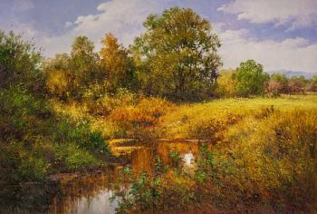 Landscape in autumn colors. By the river. Sharabarin Andrey