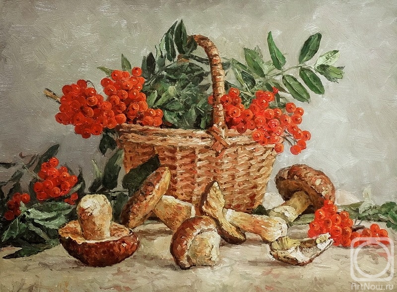 Volya Alexander. Autumn Still-Life with Mushrooms and Rowan