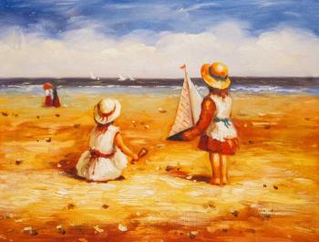 Children on the beach N3 (Oil Painting For Children). Potapova Maria