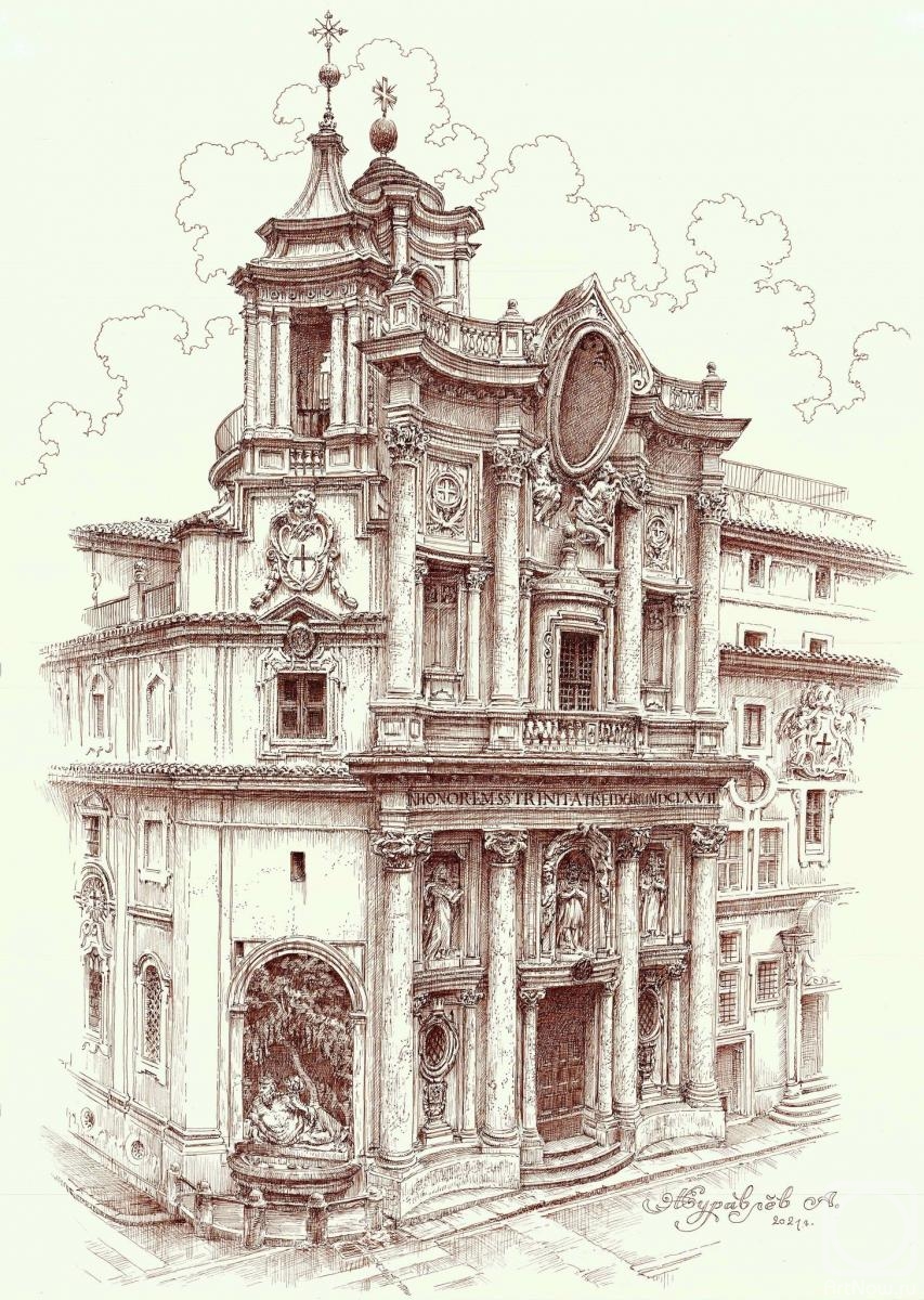 Zhuravlev Alexander. Church of San Carlo. Rome