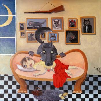 Bye-bye-bye, Don't lie down on the edge. A gray top will come And grab the side (lullaby)