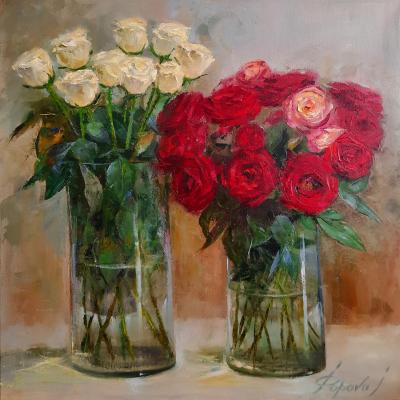 Duet. Red and White (Red And White Roses). Popova Irina