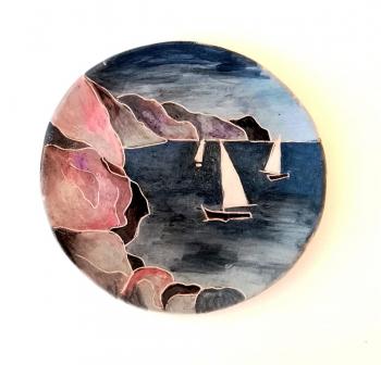 Yachts at sea (Plate As A Gift). Stepanova Elena