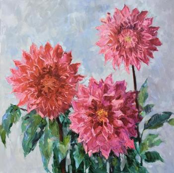Pink Dahlias (Artist Elena Ostrovskaya). Ostrovskaya Elena