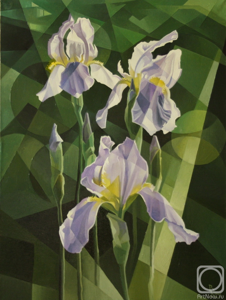 Krotkov Vassily. Irises. Post-cubofuturism
