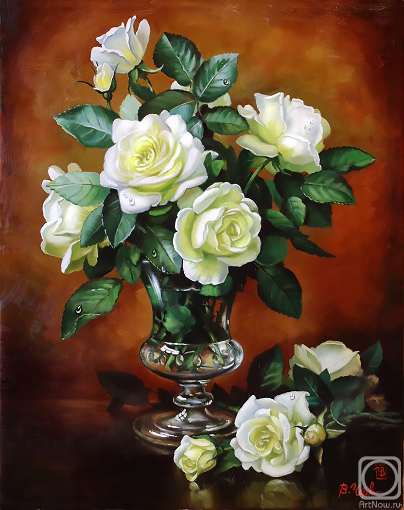 Cherkasov Vladimir. And white roses bouquet